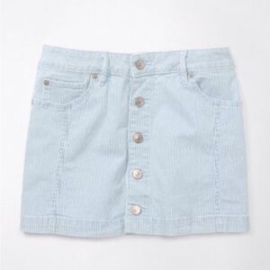 AE Super Stretch High-Waisted Corduroy Mini Skirt Blue Denim Jean Skirt